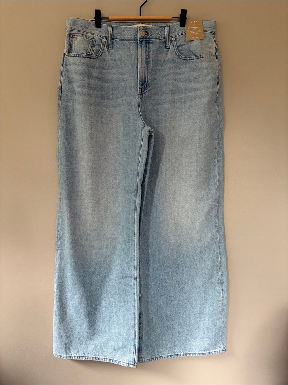 Madewell Superwide-Leg Jeans Size 32 Light Blue Wash Baggy Slouchy 90s Relaxed - Picture 2 of 13